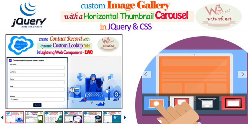 Custom Image Gallery With a Horizontal Thumbnail Carousel -- w3web.net