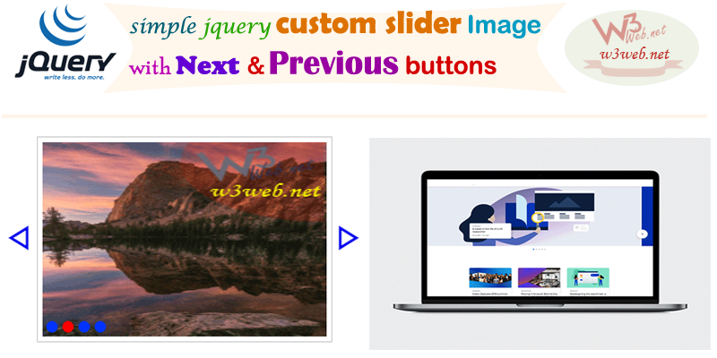 image slider with next previous button in javascript -- w3web.net