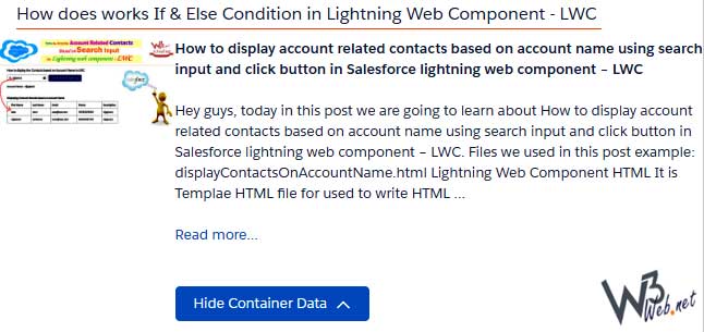 if and else condition in lwc -- w3web.net