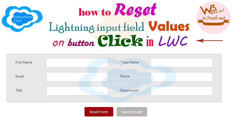 reset lightning input field on button click in lwc -- w3web.net