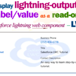How to use output-field label/value represents as a read-only help-text Using of lightning:outputField element in Salesforce LWC | how do you display lightning output fields label/value as a read-only in Salesforce lightning web component — LWC
