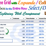 Create dynamic tree grid with expande / collapse selected rows and select checkbox for the entire row select/deselect in Salesforce lightning web component LWC |  how to create tree grid with expanded/collapsed section for the entire row marked as select / deselect with checkbox in Salesforce LWC