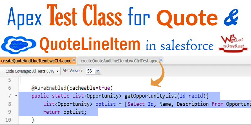 test class for quote line item in salesforce -- w3web.net