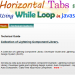 dynamic horizontal tab while loop in javascript -- w3web.net